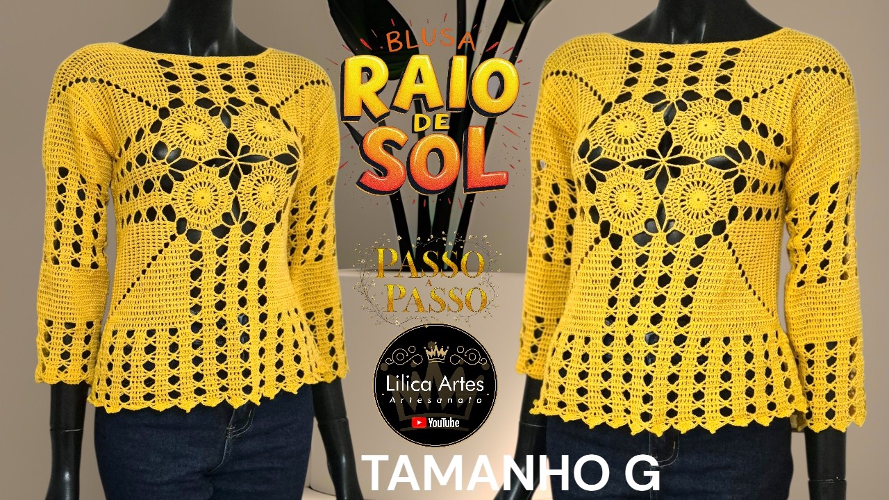 🧶 PASSO A PASSO Blusa Raio de Sol Puro Charme em Crochê Fácil e Elegante!