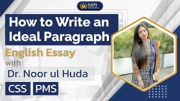 CSS English Essay | How to Write an Ideal Paragraph | Dr. Noor ul Huda