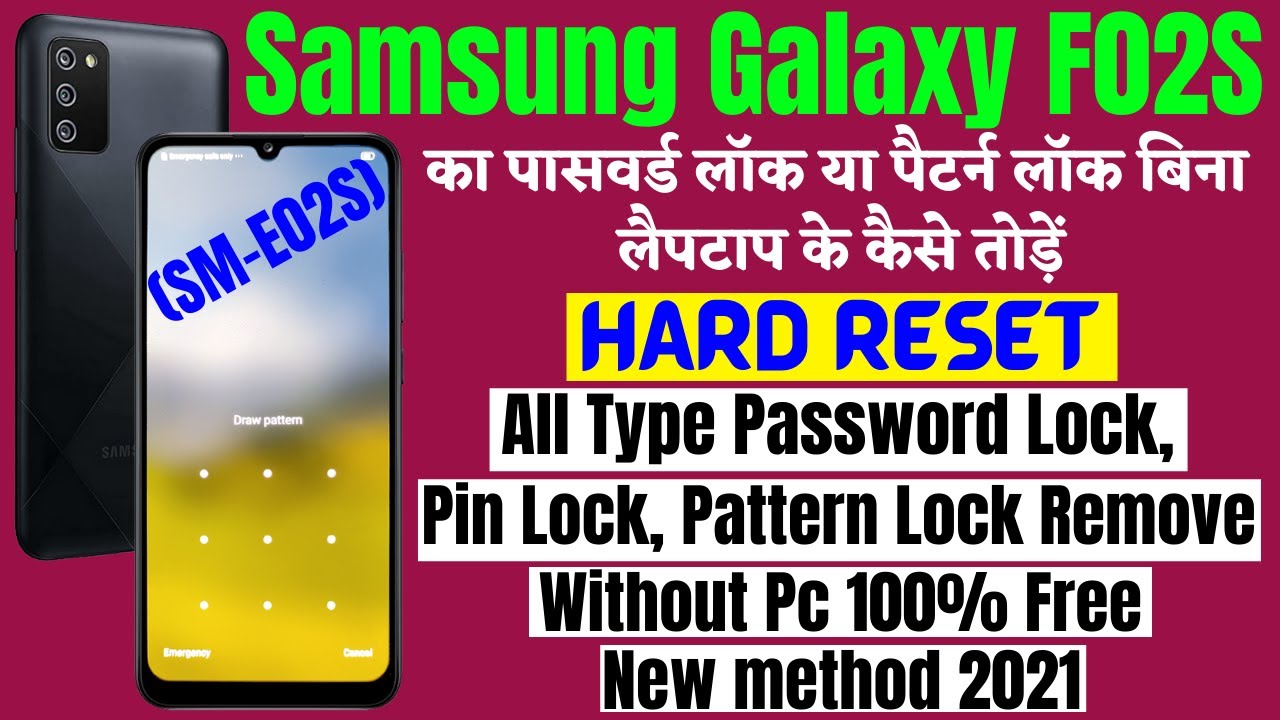 Samsung Galaxy F12 Sm F127g Hard Reset All Type Pattern Password Lock Remove Without Pc Youtube