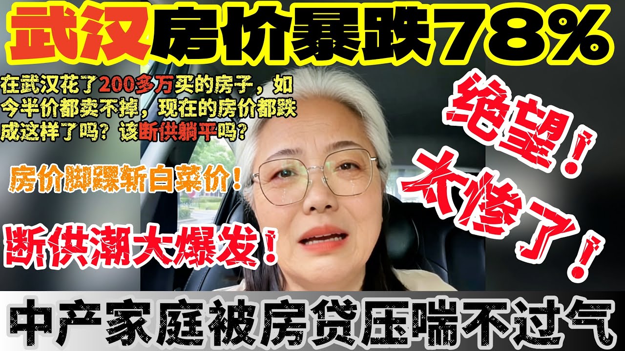 武汉房价大跳水!房价暴跌80%!430万房跌到105万令人震惊!炒房客一夜之间负资产缠身!贷款卖房成为常态!裁员潮爆发底层打工人被现实按在地上 ...