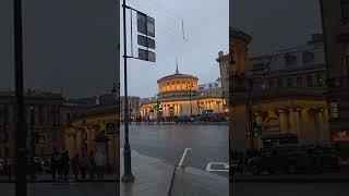 Красота Здания Питерского Метро: Вечернее Освещение Метро 