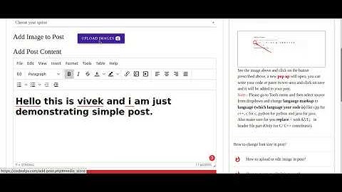 How to Upload Images in Post | TinyMCE editor on CodeAlps.com