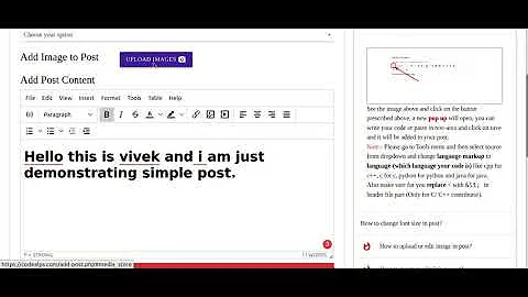 How to Upload Images in Post | TinyMCE editor on CodeAlps.com