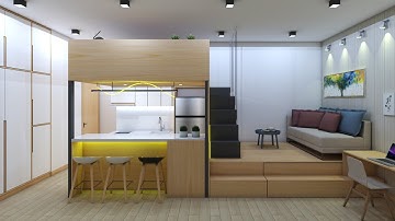 TINY APARTMENT 269sqft ( MICRO STUDIO APARTMENT 25sqm ) | SPACE SAVING IDEAS | NEVER SAY TOO SMALL