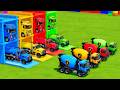 Garage with Colors - ALL MIXER TRUCK WITH DOUBLE FLATBED TRAILER TRUCK, MERCEDES, PETERBILT, IVECO