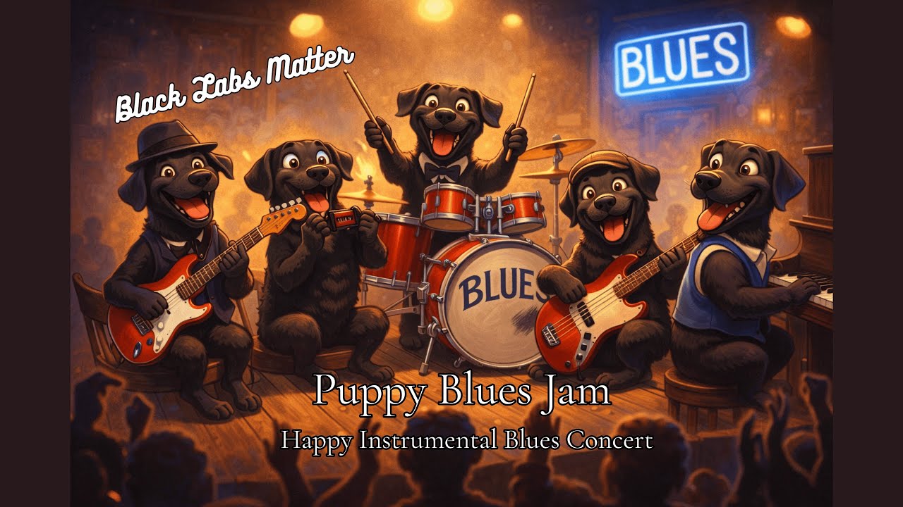 Puppy Blues Jam – Happy Instrumental Blues Concert - Black Labs Matter