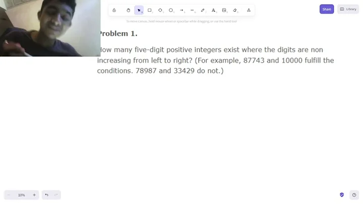 A lovely combinatorics problem - the number of non-increasing five digit positive integers.