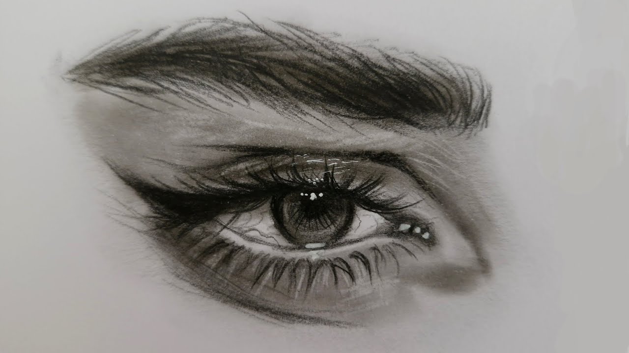 How to draw hyper realistic eyes and eyebrows? Step by step drawing guide!