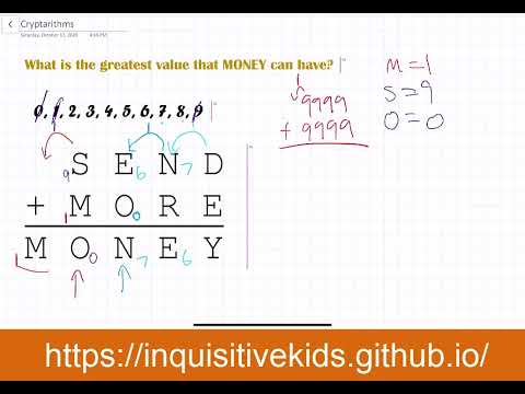 Cryptarithms - SEND + MORE = MONEY
