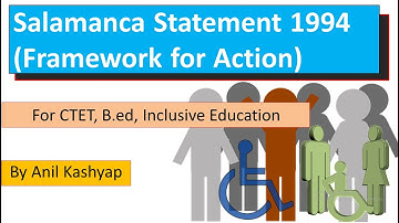 Salamanca Statement 1994 (Framework for Action) |B.ed/Creating an Inclusive Classroom| Anil Kashyap