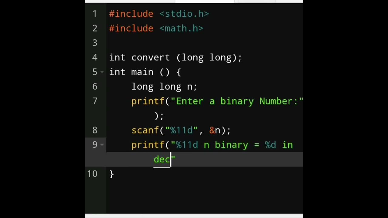 C Program to Convert Binary Number to Decimal and vice-versa ⚡ # ...