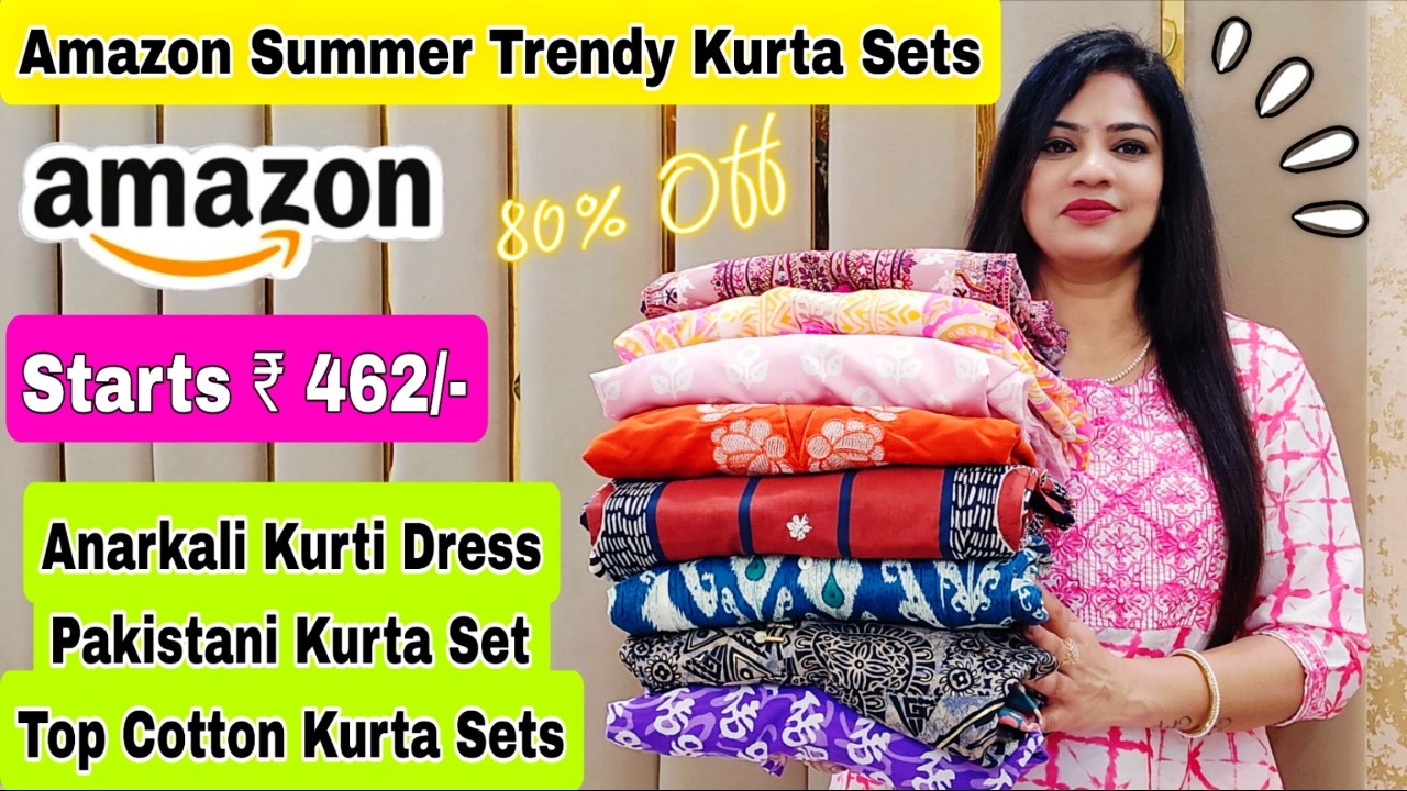 Amazon Summer Trendy Kurta Sets Starting Rs 462,Anarkali,A-Line,Cotton Kurta Sets,Rajni Style Tips