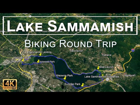 Lake Sammamish in Sammamish Washington Biking Round Trip in 4K UHD