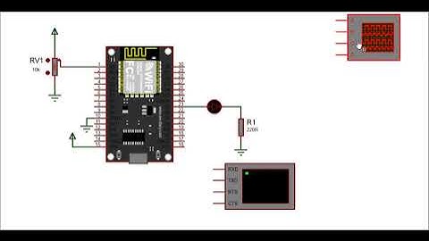 NodeMCU ESP8266 LED brightness control using potentiometer Proteus Simulation