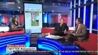 Newspaper review discussing The Times front page from 27th December 2013