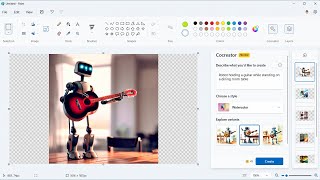 Microsoft Paint Cocreator AI Text to Image Creator Demonstration