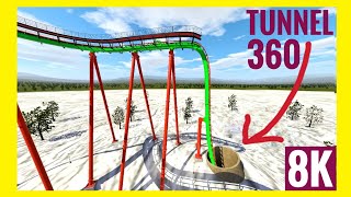 8K Tunnel Christmas Elf Coaster VR 360° Rollercoaster - POV 360 3D Video Split Screen Ride SBS XMAS