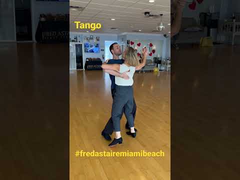 Dancing Tango with Our advanced student Flavia 💃🏻 #fredastairemiamibeach