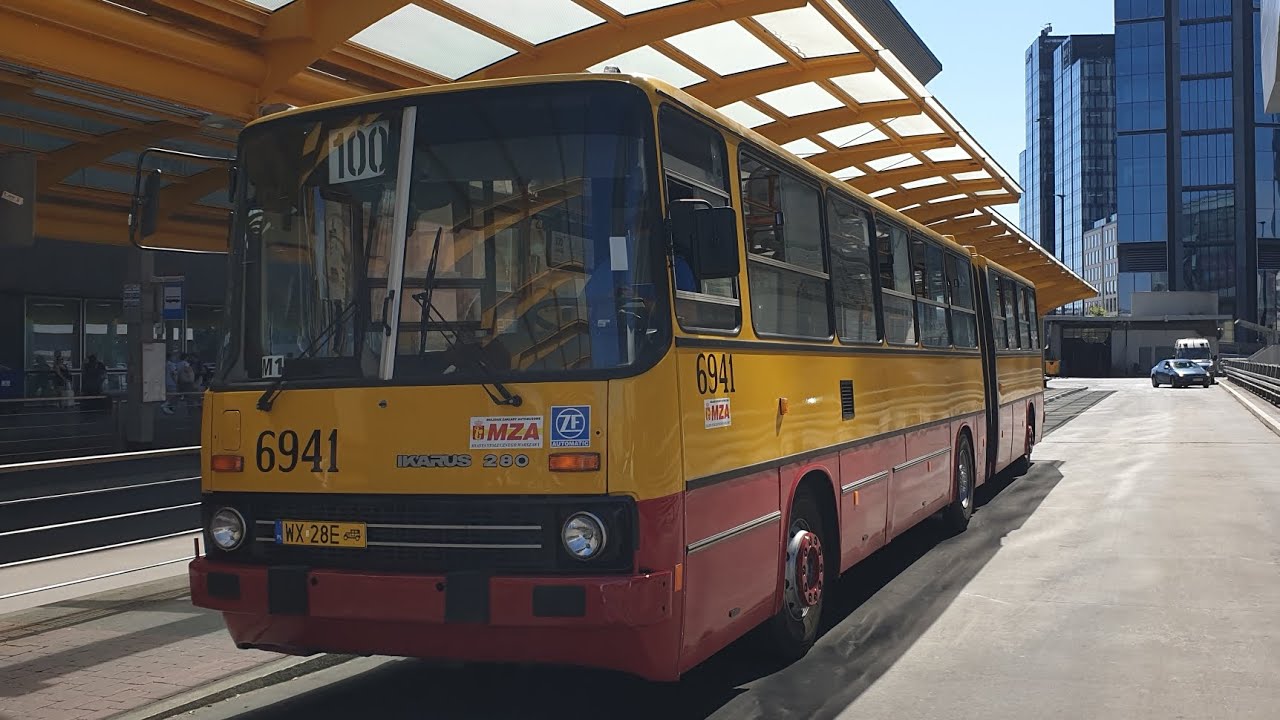 Ikarus 280.70E #6941 (KMKM Warszawa) - linia 100 ➡️ Dw.Centralny