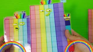 numberblocks rainbow trails | numberblock funny Nursery rhyme on girl child