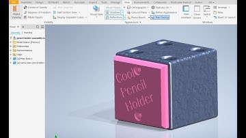 Autodesk Inventor Tutorial- Pencil Holder Video 2  Assembly  Presentation  Technical Drawing