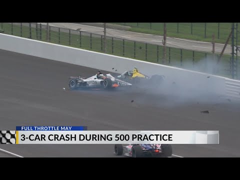 O’Ward, Rossi, Grosjean crash during Indy 500 practice