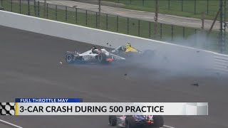 O’Ward, Rossi, Grosjean crash during Indy 500 practice
