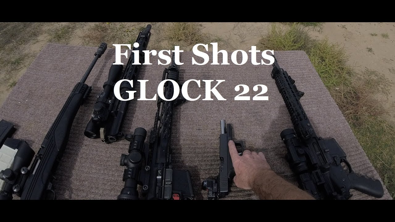 First Shots GLOCK 22 100 Yards 10 inch Steel Plate