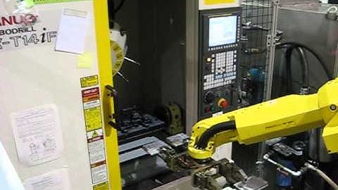 Meredith Machinery - Robot loading Robodrill thru Front Auto Door