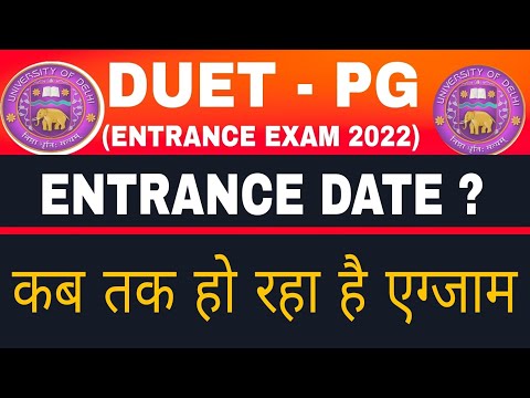 Delhi University pg Entrance Exam date 2022