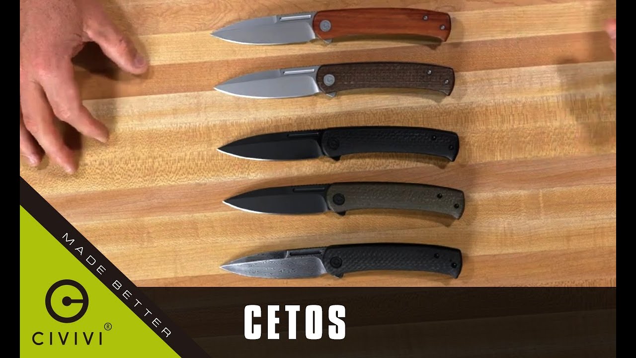 CIVIVI Cetos Flipper Knife - Wood & Stainless Steel Handle 14C28N