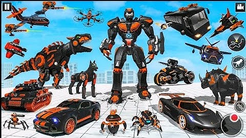 Transformers : Police Car Robot Dinosaur Robot Simulator Game | Android Gameplay