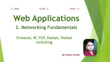 CBSE CLASS X : I.T. (402) : Unit-Web Application : 13 PROTOCOL IP TCP PACKET SWITCHING