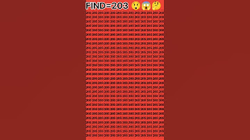 Challenge:-Find😲the different number 203|#illusion#riddle#number#challenge#iq#magick#odd#puzzle#math