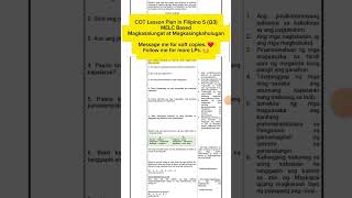 Cot Filipino 5 Q3 Melc Based