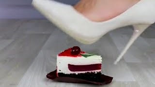 Crushing kick in high heels! Crush fetish! Trample! ASMR. Trampling! Crush foods