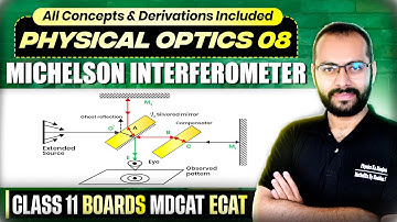 11 | Physical Optics 08 | Michelson Interferometer | Wavelength of Light | ECAT/MDCAT