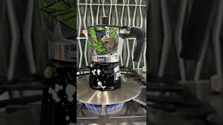 Making coffee in a Beautiful Cocina Criolla Puertorican percolator, artist limited edition