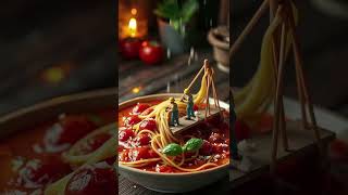 Tiny Engineers Build the Most Epic Spaghetti Bridge! You Won’t Believe What Happens #shorts