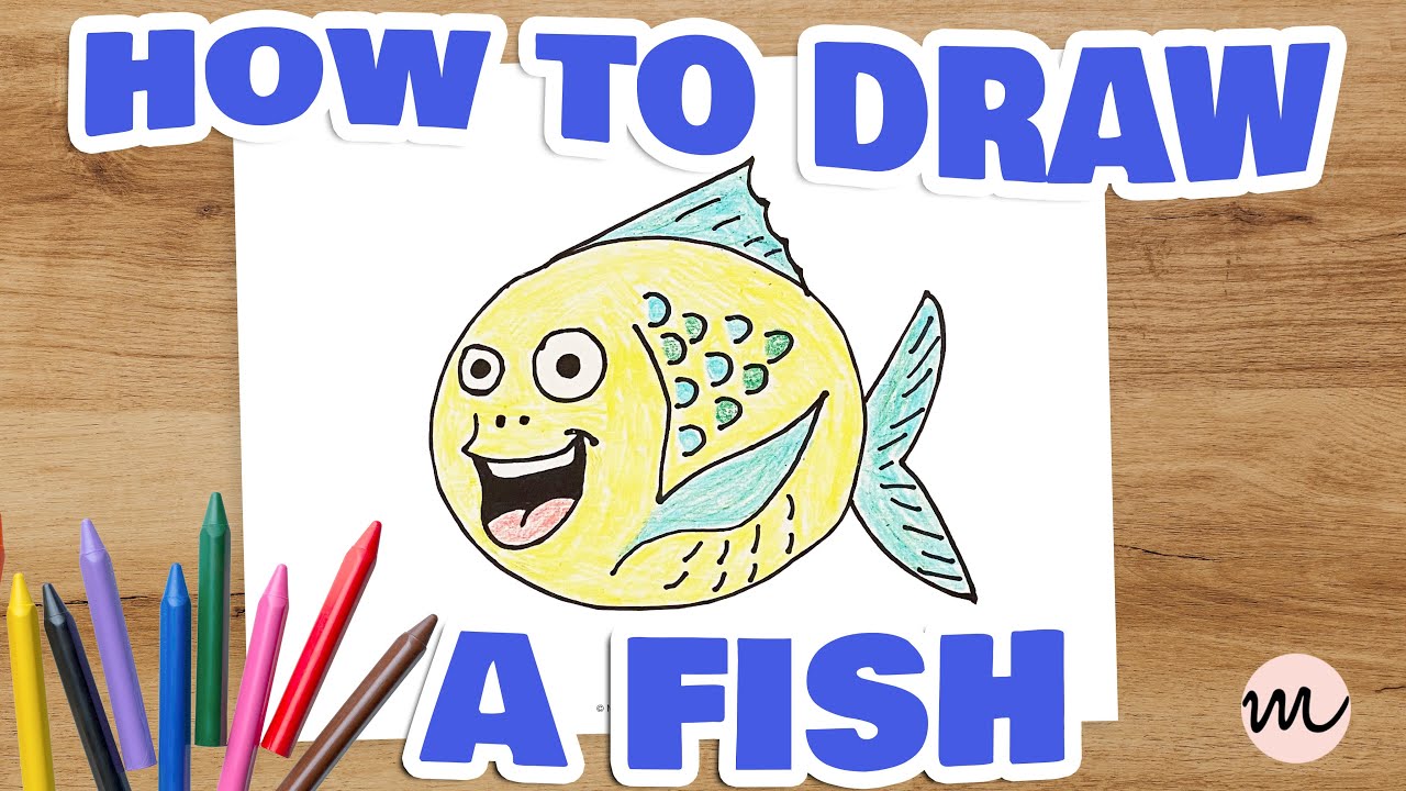 Easy Fish Drawing- Step by Step Printable - Crafty Morning