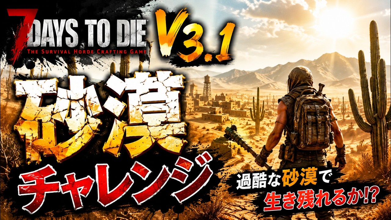 【 #7DTD 】過酷な砂漠チャレンジだ！90分設定＃６【 #新人vtuber  】【V3.1】【 #ぽんこつアライブ 】