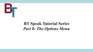 Part 8: The Options Menu