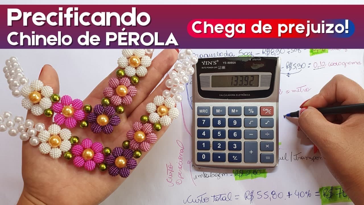 PRECIFICANDO O CHINELO COM TRAMA DE PÉROLAS | precifique da maneira correta para não ter prejuízo s
