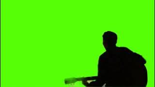 Man with guitar singing GREEN SCREEN