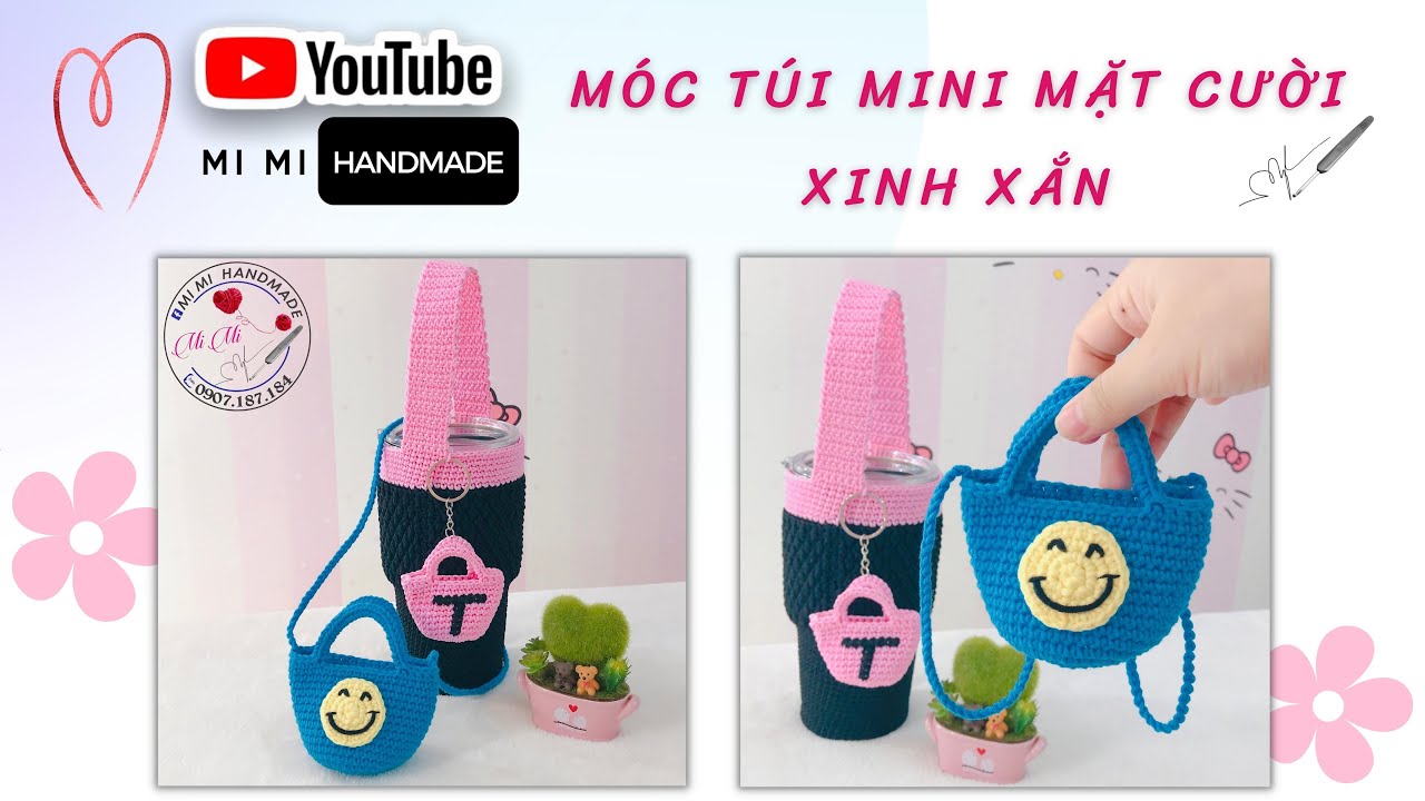 Móc Túi Mini Mặt Cười 😊 | Thêu Tên & Làm Móc Khóa, Trang Trí | Custom Smile Bag | Mimi Handmade