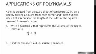 59 Applications of Polynomials - Area and Volume (4.3)