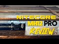 This flashlight is hot no literally nitecore mh12 pro review  beam test