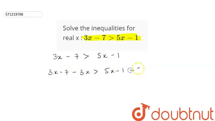 Solve the inequalities for real x : 3x - 7 gt 5x - 1 | CLASS 11 | LINEAR INEQUALITIES | MATHS | ...