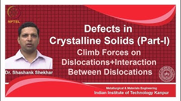 noc18-mm11 Lec 24-Climb Forces on Dislocations+Inetraction Between Dislocations