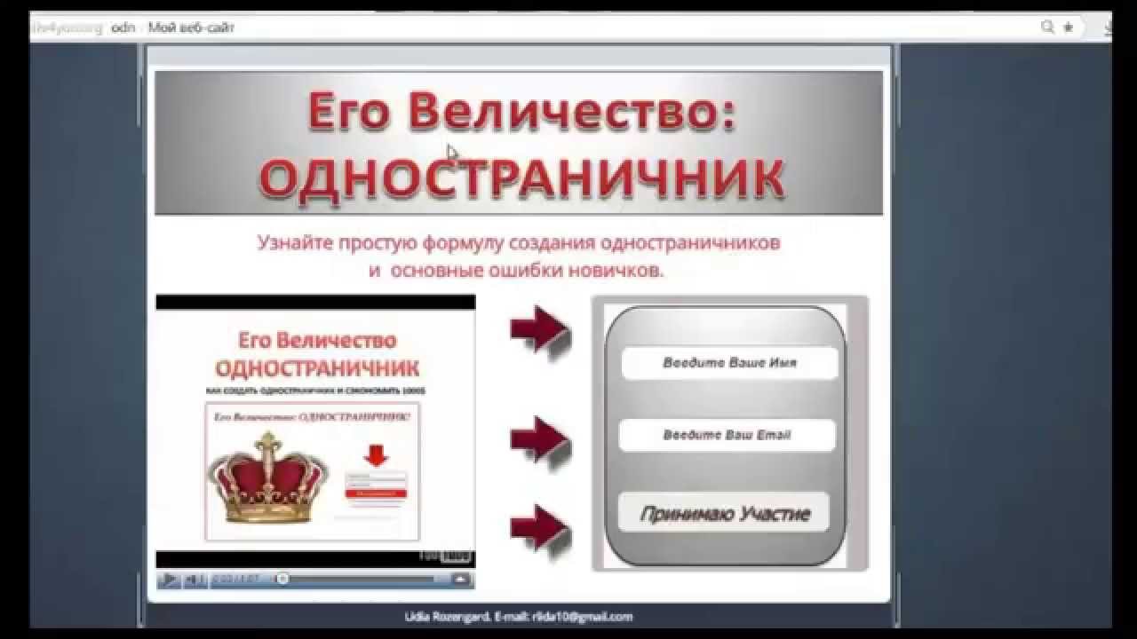 Конструктор одностраничных сайтов. Сайт одностраничник. Самый простой одностраничник своими руками.